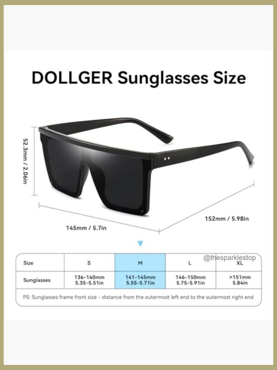 Oversized Square Sunglasses UV400 Protection Unisex